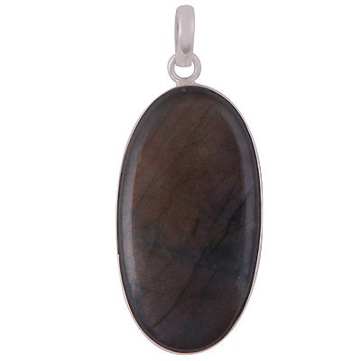 Stunning Gemstone Labradorite Oval Shape 925 Sterling Solid Silver Pendant - R101060-489