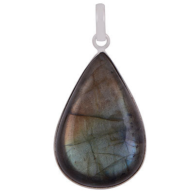 Stunning Gemstone Labradorite Pear Shape 925 Sterling Solid Silver Pendant - R101060-503