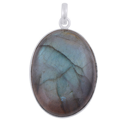 Stunning Labradorite Oval Shape 925 Sterling Solid Silver Pendant - R101060-507