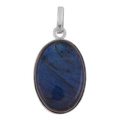 Stunning Labradorite Oval Shape 925 Sterling Solid Silver Pendant - R101060-517