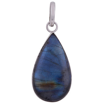 Stunning Gemstone Labradorite Pair Shape 925 Sterling Solid Silver Pendant - R101060-524