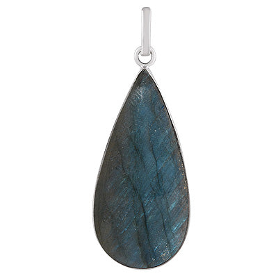 Stunning Gemstone Labradorite Pair Shape 925 Sterling Solid Silver Pendant - R101060-525