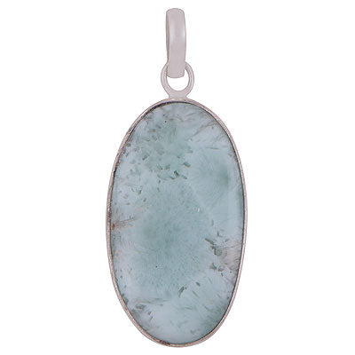 Beautiful Gemstone Larimar Oval Shape 925 Sterling Solid Silver Pendant - R101102-395