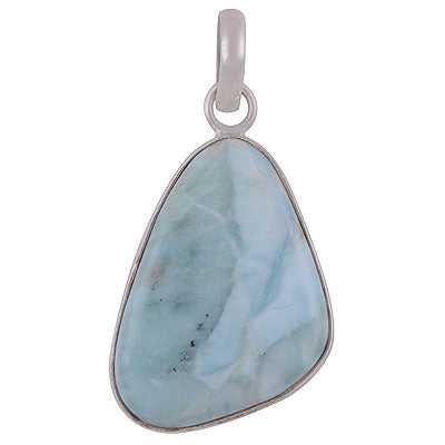 Beautiful Gemstone Larimar Fancy Shape 925 Sterling Solid Silver Pendant - R101102-422