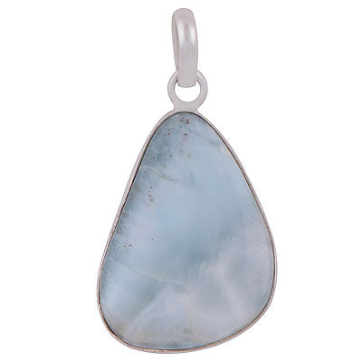 Beautiful Gemstone Larimar Fancy Shape 925 Sterling Solid Silver Pendant - R101102-424