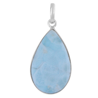 Beautiful Gemstone Larimar Pear Shape 925 Sterling Solid Silver Pendant - R101102-435