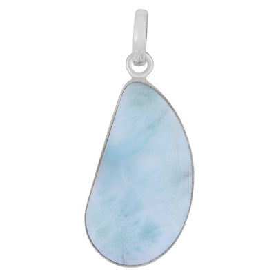 Beautiful Gemstone Larimar Fancy Shape 925 Sterling Solid Silver Pendant - R101102-439