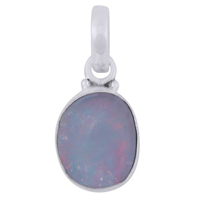 Beautifully Seated Gemstone Australian Opal Doublet Fancy Shape 925 Sterling Solid Silver Pendant - R101112-34