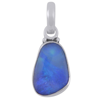 Beautifully Seated Gemstone Australian Opal Doublet Fancy Shape 925 Sterling Solid Silver Pendant - R101112-36