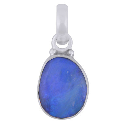Beautifully Seated Gemstone Australian Opal Doublet Fancy Shape 925 Sterling Solid Silver Pendant - R101112-37
