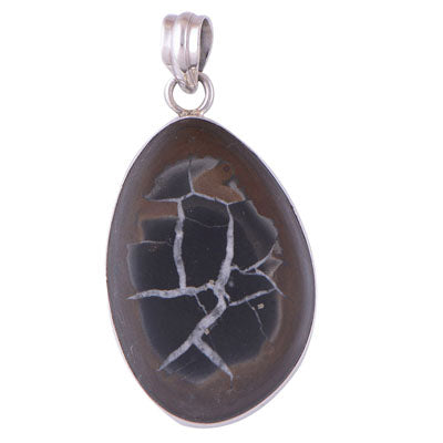 Septarian Gronates 925 Sterling Silver Pendant - R101119-4