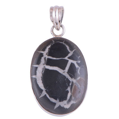 Septarian Gronates 925 Sterling Silver Pendant - R101119-6