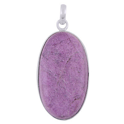 Gorgeous Plain Purpurite Oval Shape 925 Sterling Solid Silver Pendant - R101122-75