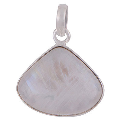 Gorgeous Plain Blue Fire Rainbow Moonstone Pear Shape 925 Sterling Solid Silver Pendant - R101149-791