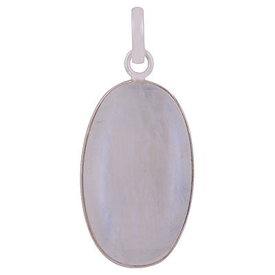 Gorgeous Plain Rainbow Moonstone Oval Shape 925 Sterling Solid Silver Pendant - R101149-805