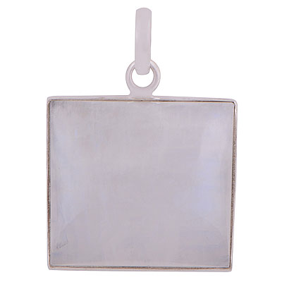 Gorgeous Plain Rainbow Moonstone Square Shape 925 Sterling Solid Silver Pendant - R101149-815