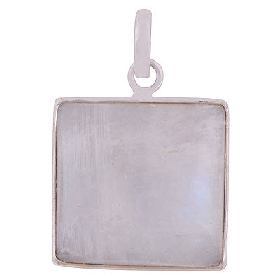 Gorgeous Plain Rainbow Moonstone Square Shape 925 Sterling Solid Silver Pendant - R101149-816
