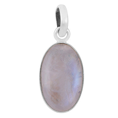 Gorgeous Plain Rainbow Moonstone Oval Shape 925 Sterling Solid Silver Pendants - R101149-821