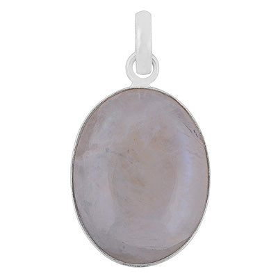 Gorgeous Plain Rainbow Moonstone Oval Shape 925 Sterling Solid Silver Pendants - R101149-823