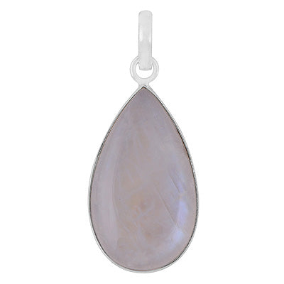 Gorgeous Plain Rainbow Moonstone Pear Shape 925 Sterling Solid Silver Pendants - R101149-831