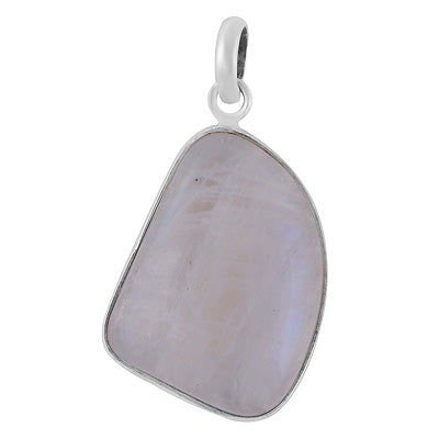 Gorgeous Plain Rainbow Moonstone Fancy Shape 925 Sterling Solid Silver Pendants - R101149-841