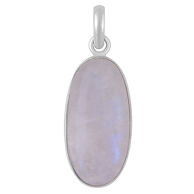 Gorgeous Plain Rainbow Moonstone Oval Shape 925 Sterling Solid Silver Pendant - R101149-843
