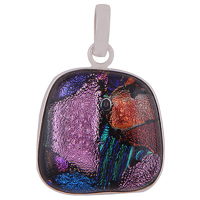 Dichroic Glass 925 Sterling Silver Pendant - R101155-35
