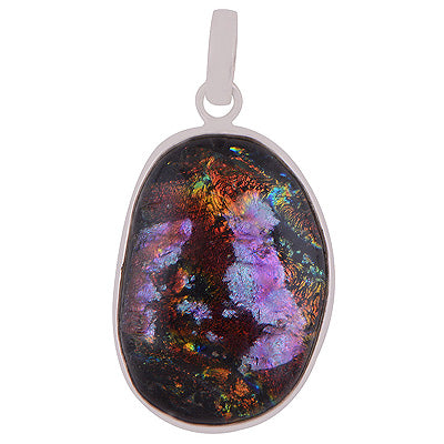 Dichroic Glass 925 Sterling Silver Pendant - R101155-52