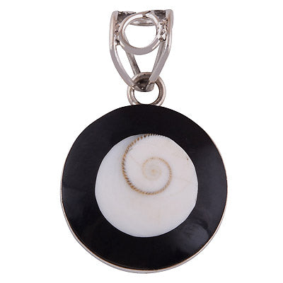 Magnificent Gemstone Shiva Eye,Black Onyx Round Shape 925 Sterling Solid Silver Pendant - R101173-9