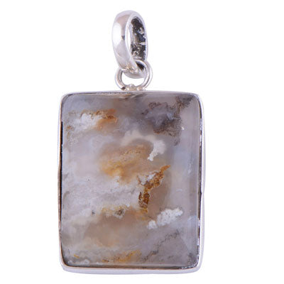 Moss Agate 925 Sterling Silver Pendant - R101216-63