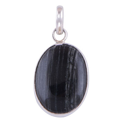 Black Line Jasper 925 Sterling Silver Pendant - R101217-101