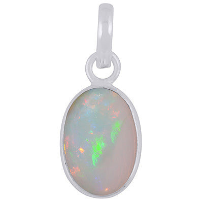 Plain Collet Natural Ethiopian Opal Oval Shape 925 Sterling Solid Silver Pendants - R101223-91