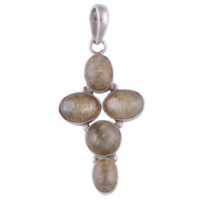 Cats Eye (Lehsunia) 925 Sterling Silver Pendant - R101238-17
