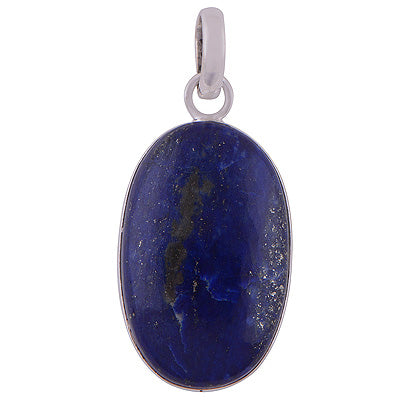 Gorgeous Plain Seated Lapis Oval Shape 925 Sterling Solid Silver Pendant - R101280-54