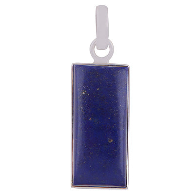 Gorgeous Plain Seated Lapis Rectangle Shape 925 Sterling Solid Silver Pendant - R101280-64
