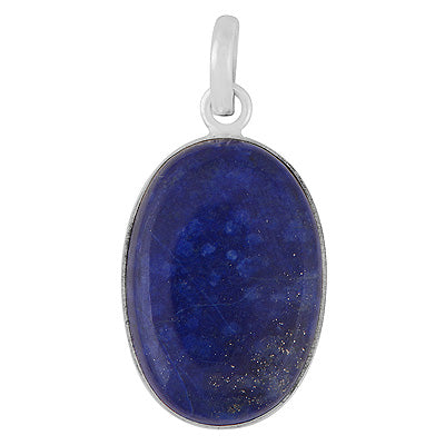 Gorgeous Plain Lapis Oval Shape 925 Sterling Solid Silver Pendant - R101280-71
