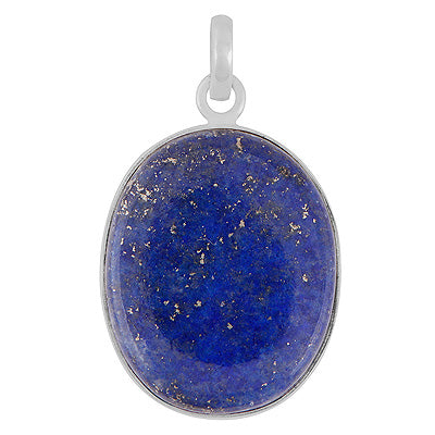 Gorgeous Plain Lapis Oval Shape 925 Sterling Solid Silver Pendant - R101280-72