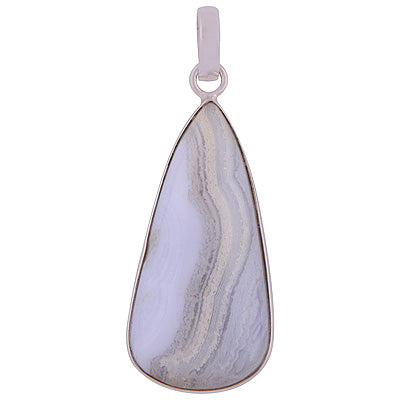 Blue Lace Agate 925 Sterling Silver Pendant - R101283-38
