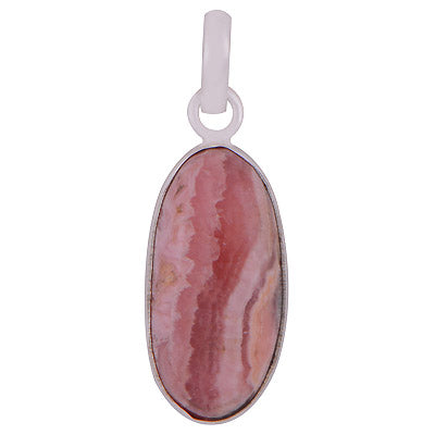 Stunning Plain Rhodochrosite Oval Shape 925 Sterling Solid Silver Pendant - R101284-90