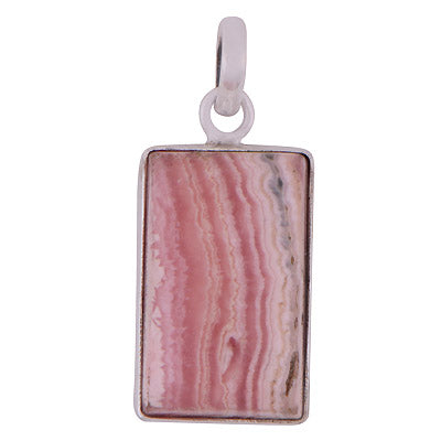 Stunning Plain Rhodochrosite Rectangle Shape 925 Sterling Solid Silver Pendant - R101284-94