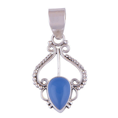 Blue Chalcedony 925 Sterling Silver Pendant - R101290-62