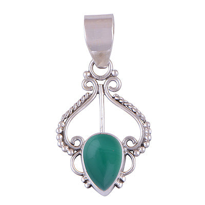 Green Onyx 925 Sterling Silver Pendant - R101290-64