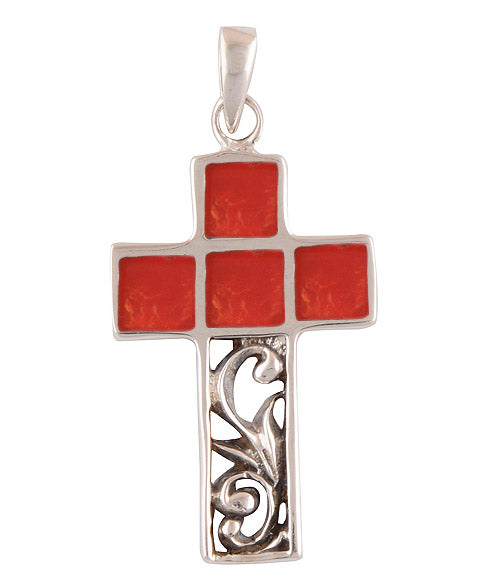 Coral 925 Sterling Silver Pendant - R101307-9