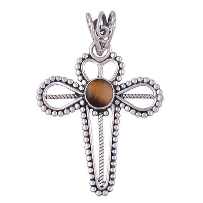 Tiger's Eye 925 Sterling Silver Pendant - R101408-20