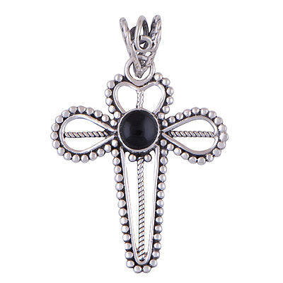 Black Onyx 925 Sterling Silver Pendant - R101408-23
