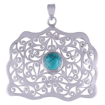 Turquoise 925 Sterling Silver Pendant - R101421-1