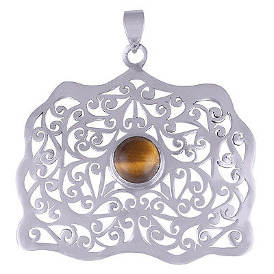 Tiger's Eye 925 Sterling Silver Pendant - R101421-8