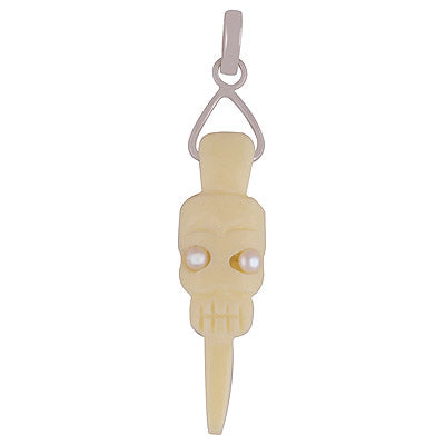 Bone Face, Pearl 925 Sterling Silver Pendant - R101435-1