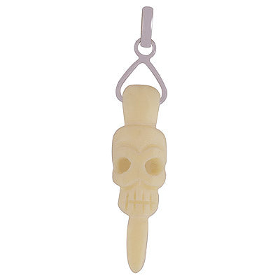 Bone Face 925 Sterling Silver Pendant - R101436-1