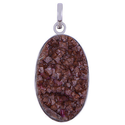 Cobalt Druzy 925 Sterling Silver Pendant - R101470-1